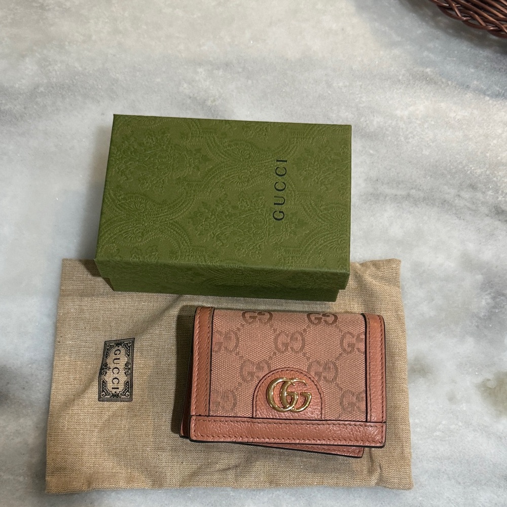 Gucci Tan GG Monogram Card Holder